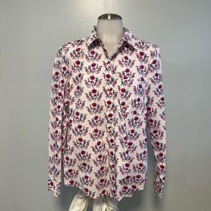 Style & Co. Men's White and Red Floral Button Down Shirt